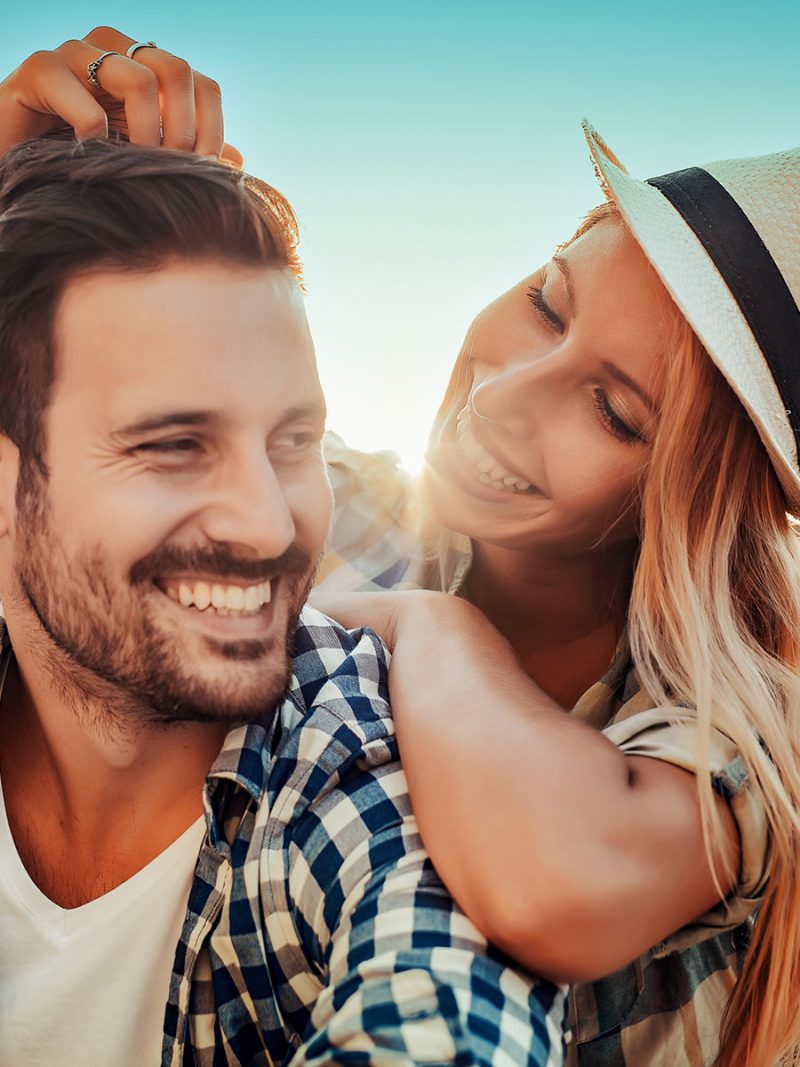 Couple in love on a date