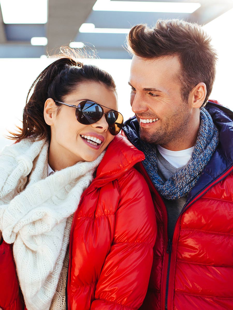 Couple having hot conversations on date