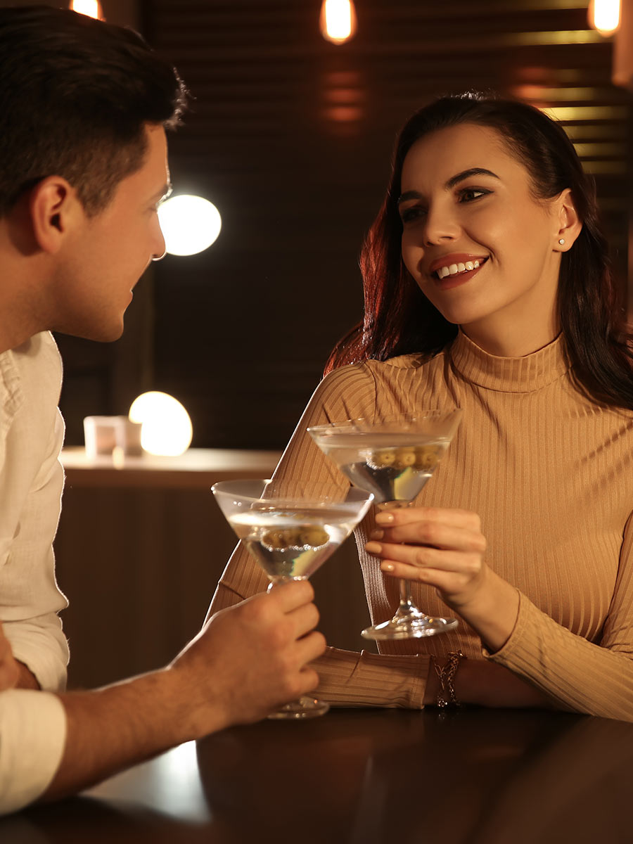 Beautiful young woman has an exciting date with an attractive man in Stuttgart